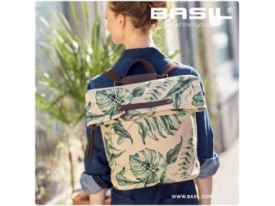 Basil Ever-Green bicycle daypack, 14-19L, sandshell beige