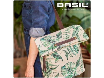 Basil Ever-Green bicycle daypack, 14-19L, sandshell beige