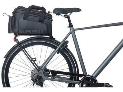 Basil Miles Tarpaulin trunkbag XL Pro, 9-36L, black orange