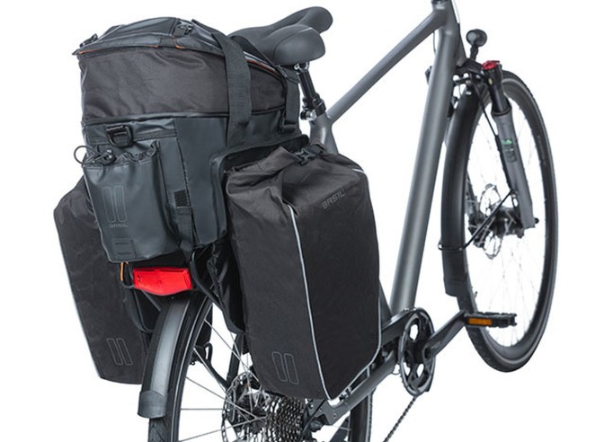 Bagažinės krepšys Basil Miles Tarpaulin trunkbag XL Pro, 9-36L, black orange