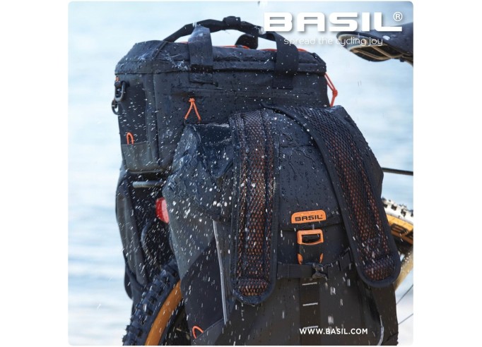 Basil Miles Tarpaulin trunkbag, 7L, black orange