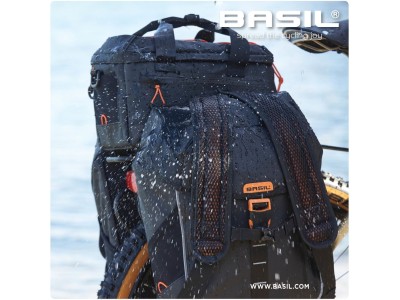Basil Miles Tarpaulin trunkbag, 7L, black orange