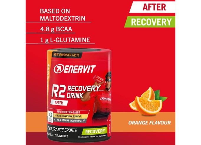 Enervit Sport R2 Recovery Drink Powder, Orange, 400g