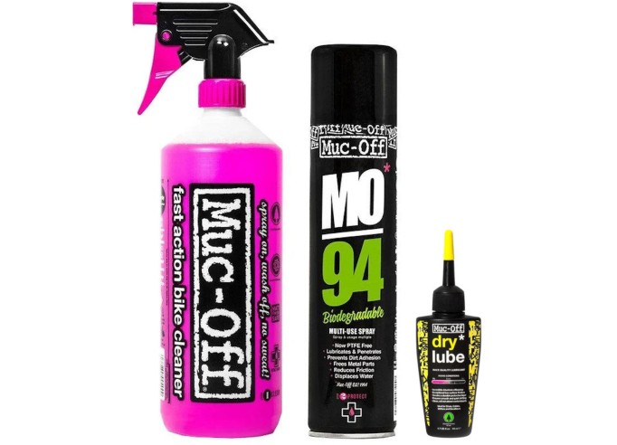 Muc-Off Wash Protect and Dry Lube komplektas