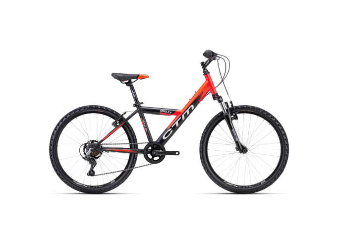 Kids bicycle CTM WILLY matt black/matt neon red