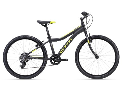 CTM Rocky 1.0 vaikiškas dviratis matt black/lime