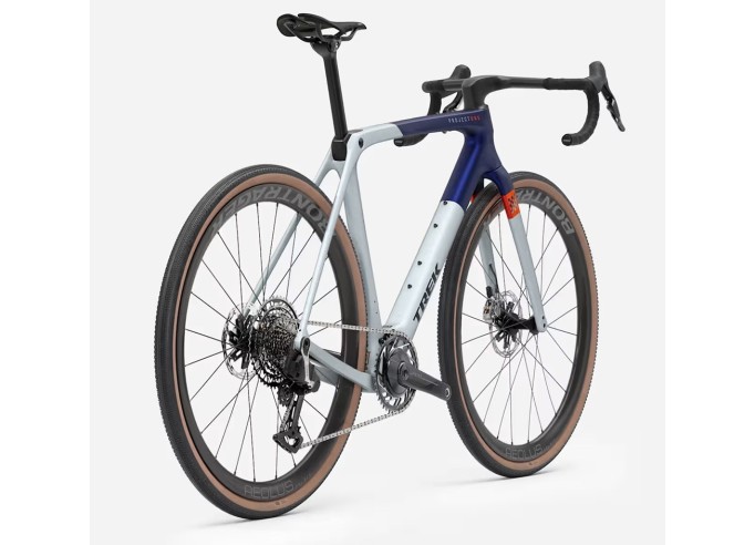 TREK Checkmate SLR 9 AXS gravel dviratis | Matte Hex Blue/Plasma Grey Pearl